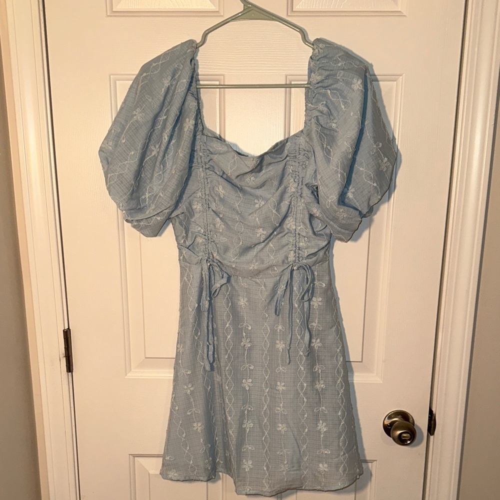 Peach Love California Light Blue Mini Dress